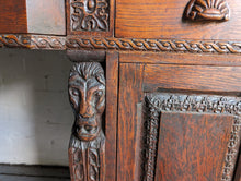 Load image into Gallery viewer, Victorian Antique Carved Oak Breakfront Hall Table
