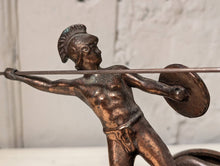 Load image into Gallery viewer, Vintage Roman Gladiator Copper Plated Spelter Sculpture
