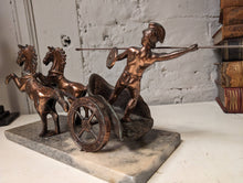 Load image into Gallery viewer, Vintage Roman Gladiator Copper Plated Spelter Sculpture
