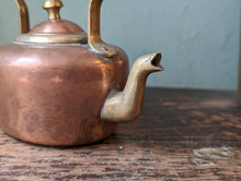 Load image into Gallery viewer, Antique Victorian Copper and Brass Kettle
