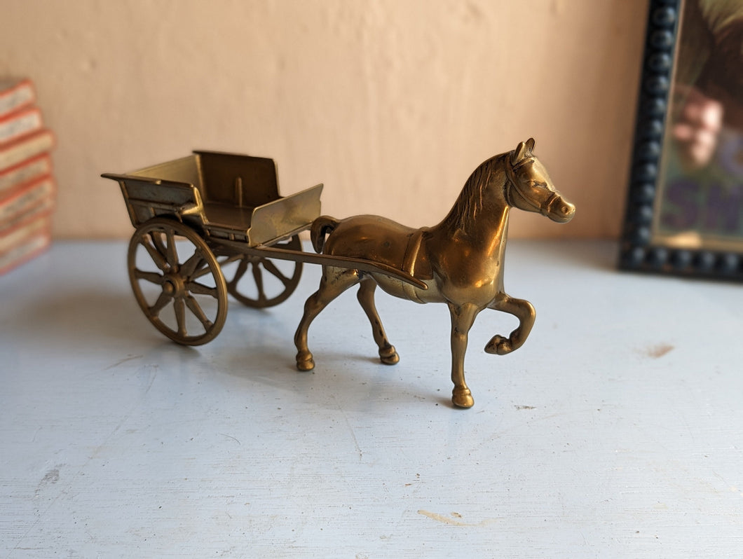 Vintage Mid Century Brass Horse Statue / Figurine