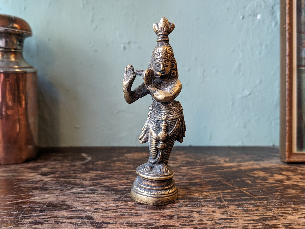 19thC Indian Krishna Bronze Figurine