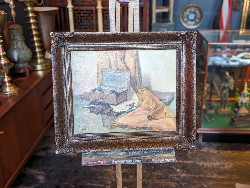 1940's Scandinavian Still Life Oil Painting in Gilt Frame - 56 x 54cm