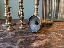 Load image into Gallery viewer, 3 Pairs of Small Antique Brass Candlesticks
