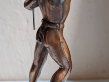 Load image into Gallery viewer, Vintage Roman Gladiator Copper Plated Spelter Sculpture
