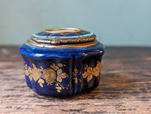 Load image into Gallery viewer, Antique Victorian Blue Porcelain Pill Box
