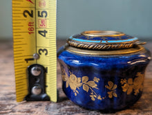 Load image into Gallery viewer, Antique Victorian Blue Porcelain Pill Box
