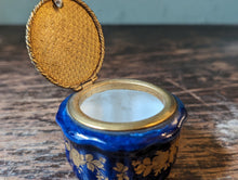 Load image into Gallery viewer, Antique Victorian Blue Porcelain Pill Box
