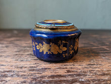 Load image into Gallery viewer, Antique Victorian Blue Porcelain Pill Box
