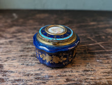 Load image into Gallery viewer, Antique Victorian Blue Porcelain Pill Box
