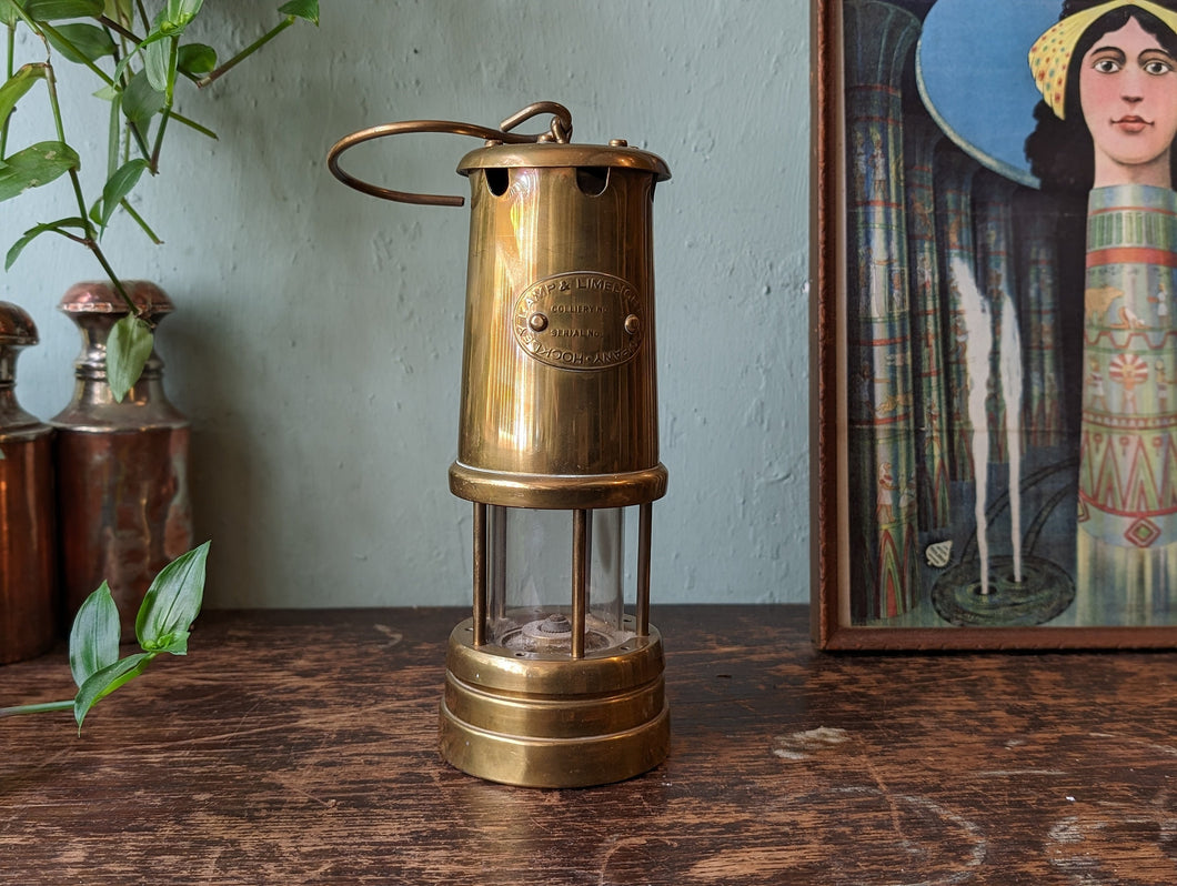 Vintage Hockley Brass Miners Safety Lamp