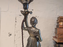 Load image into Gallery viewer, Antique Art Nouveau Figural Torchiere Table Lamp
