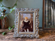 Load image into Gallery viewer, Victorian Crystoleum Photograph In Ornate Brass Easel Frame
