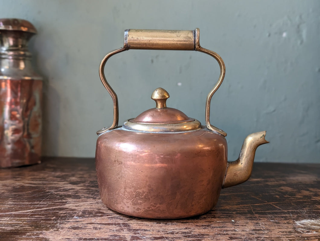 Antique Victorian Copper and Brass Kettle