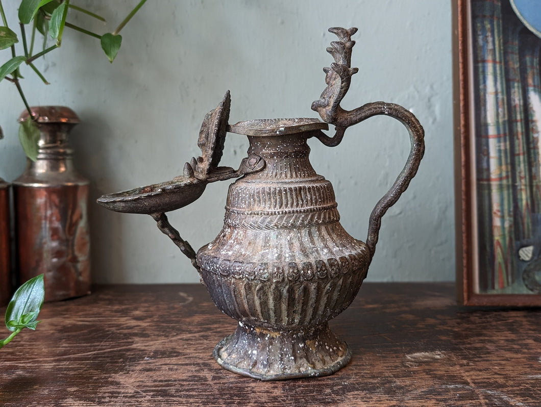 19th Century Bronze Nepale Sukunda oil lamp