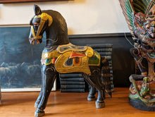 Load image into Gallery viewer, Large Colorful Balinese Horse Carving
