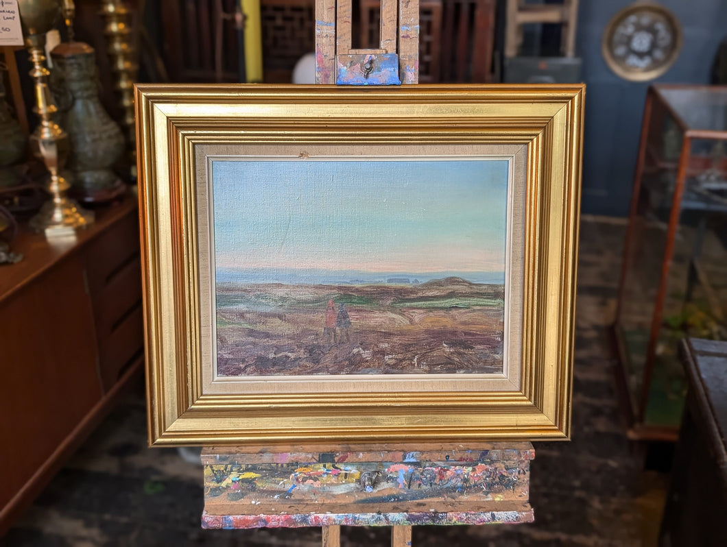 1940's Swedish Coastal Landscape Oil Painting In Frame - 39 x 29cm