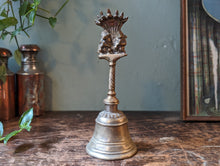 Load image into Gallery viewer, Antique Nepalese Brass Temple Bell - Hanuman and Garuda
