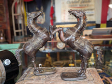 Load image into Gallery viewer, Vintage Pair of Large Bronze Horse Sculptures
