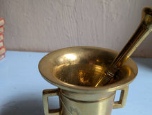 Load image into Gallery viewer, Vintage Brass Apothecary Pestle and Mortar
