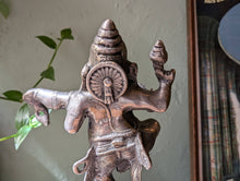 Load image into Gallery viewer, Antique Indian Dancing Ganesha Silvered Bronze Statue Figurine
