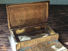 Load image into Gallery viewer, Antique Brass Desktop Vesta Match Holder - William Tonks &amp; Sons
