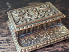 Load image into Gallery viewer, Antique Brass Desktop Vesta Match Holder - William Tonks &amp; Sons
