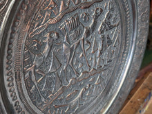 Load image into Gallery viewer, Vintage Embossed Middle Eastern Copper Charger / Tray
