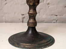 Load image into Gallery viewer, Antique Turned Wood and Brass 5 Brand Candelabra Candlestick Candle Holder
