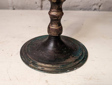 Load image into Gallery viewer, Antique Turned Wood and Brass 5 Brand Candelabra Candlestick Candle Holder
