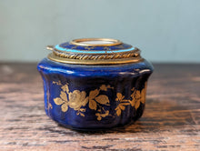 Load image into Gallery viewer, Antique Victorian Blue Porcelain Pill Box
