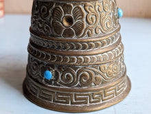 Load image into Gallery viewer, Vintage Indian Embossed Brass Lidded Jar
