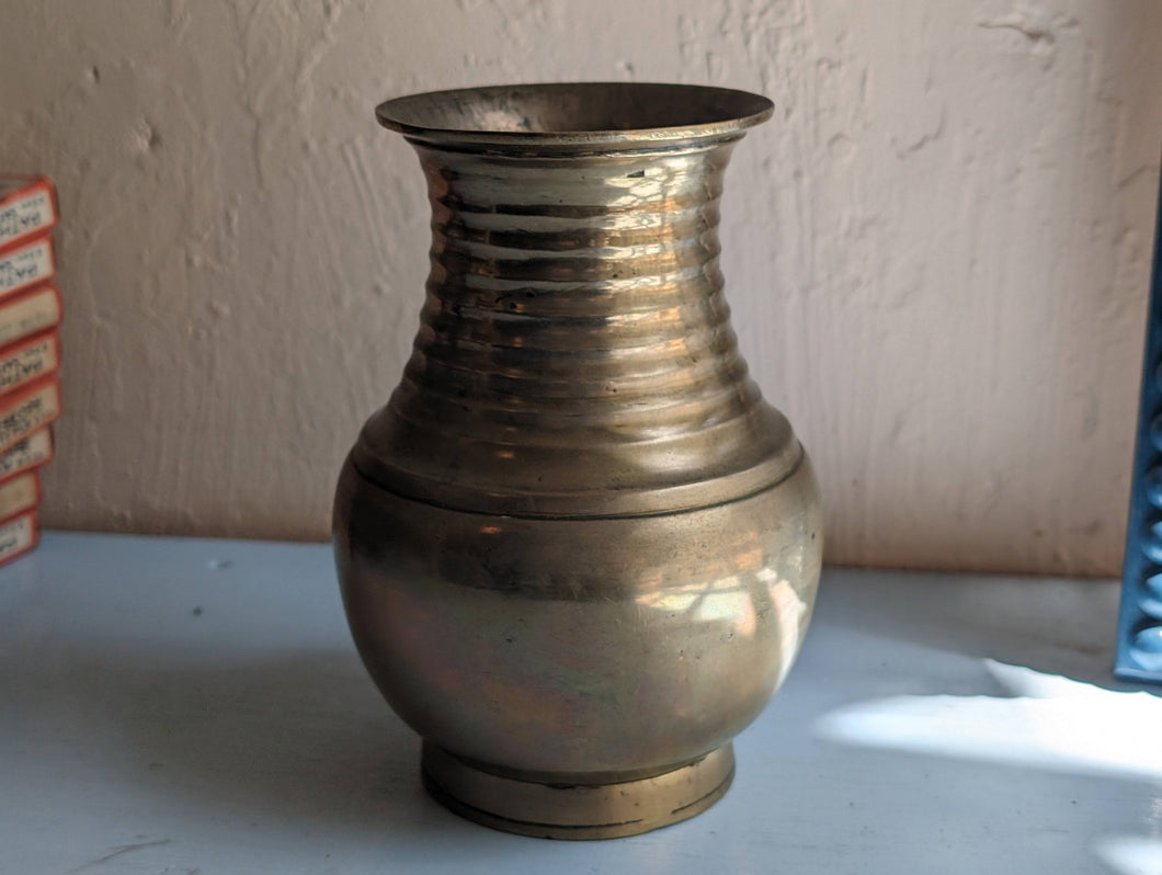 Early 20th.C Heavyweight Indian Brass Vase / Lota