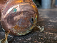 Load image into Gallery viewer, Large Victorian Style Copper and Brass Coal Bin on Paw Feet
