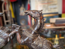 Load image into Gallery viewer, Vintage Pair of Large Bronze Horse Sculptures
