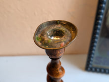 Load image into Gallery viewer, Antique English Oak Barley Twist Candle Sticks
