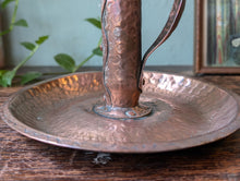 Load image into Gallery viewer, Arts &amp; Crafts Hammered Copper Chamber Candlestick
