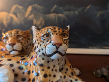 Load image into Gallery viewer, Ronzan Porcelain Cheetah Cubs - Italian Mid Century Modern Ceramics
