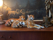 Load image into Gallery viewer, Ronzan Porcelain Cheetah Cubs - Italian Mid Century Modern Ceramics
