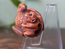 Load image into Gallery viewer, Japanese Boxwood Eagle Monkey Netsuke
