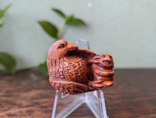 Load image into Gallery viewer, Japanese Boxwood Eagle Monkey Netsuke
