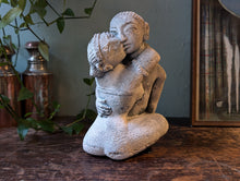 Load image into Gallery viewer, Indian Cast Weathered Statue of Lovers in Embrace
