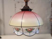 Load image into Gallery viewer, Early 20th.C Painted Opaline Pendant Ceiling Light
