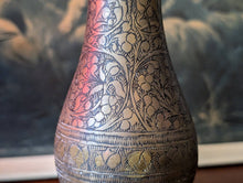 Load image into Gallery viewer, Pair of Vintage Indian Etched Brass Vases
