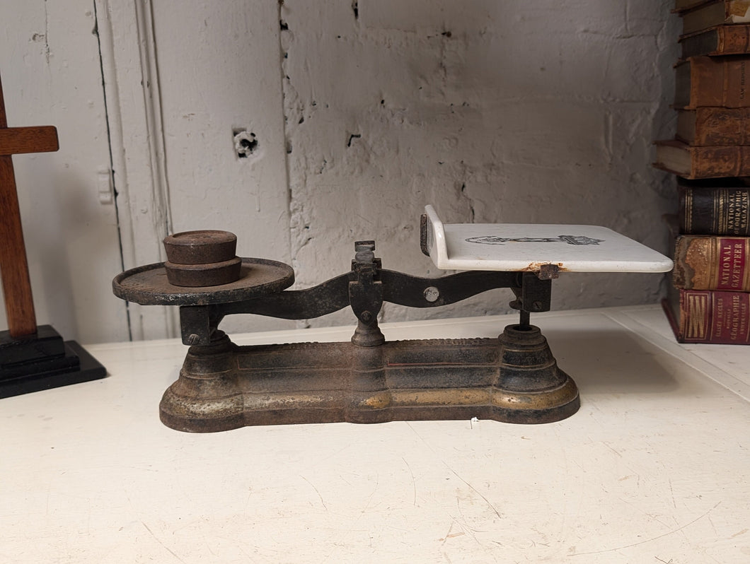 Antique  Cast Iron Produce Butchers Balance Scales