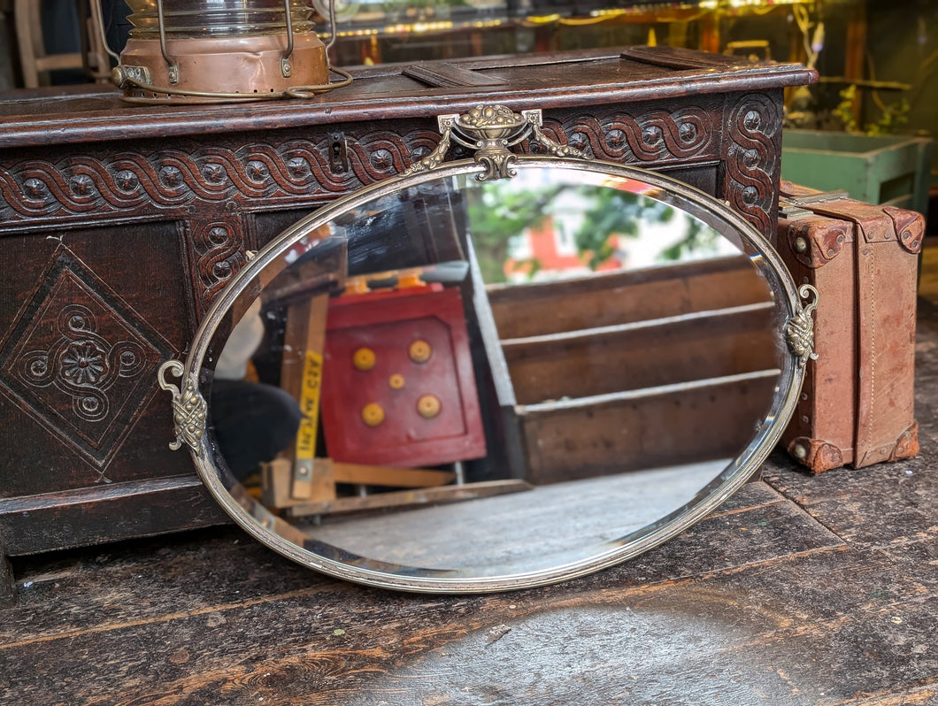 1920's Arts and Crafts Metal Frame Mirror