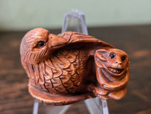 Load image into Gallery viewer, Japanese Boxwood Eagle Monkey Netsuke
