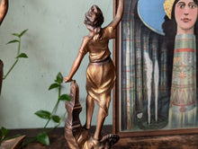 Load image into Gallery viewer, Pair of Gilder French Spelter Figurines on Bakelite Socles
