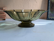 Load image into Gallery viewer, Vintage Green Glass Center Bowl
