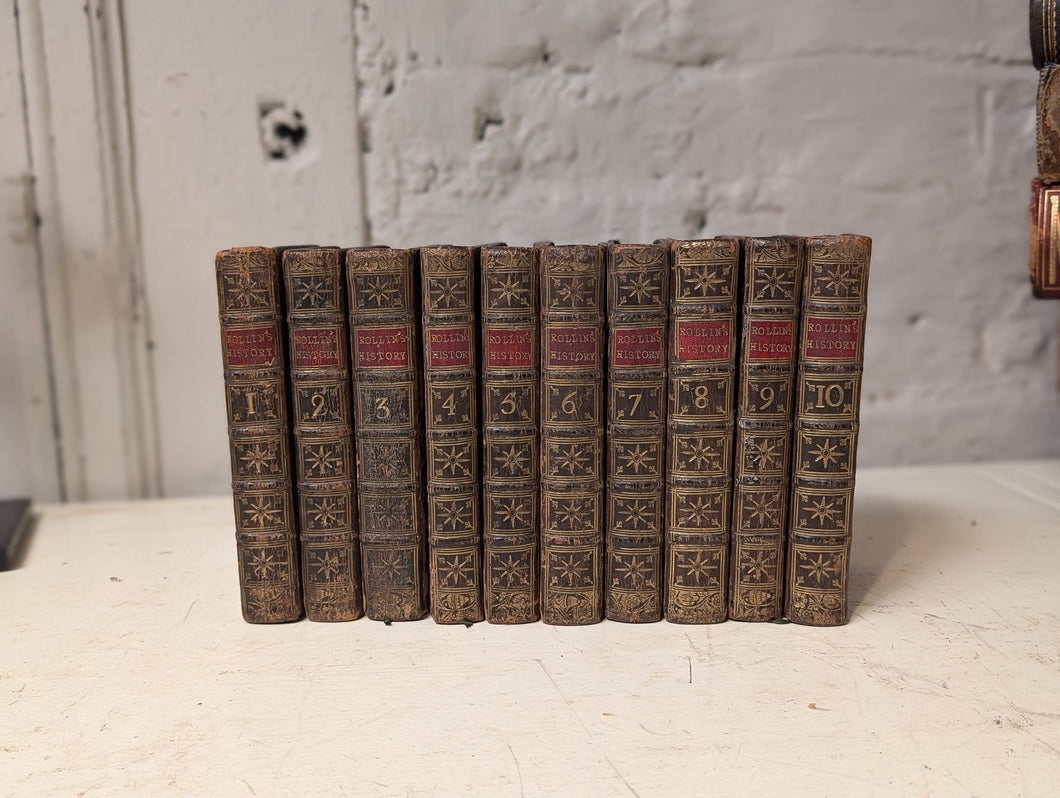 Rollins Ancient History - 1769 - Full Set of Leather-bound Books